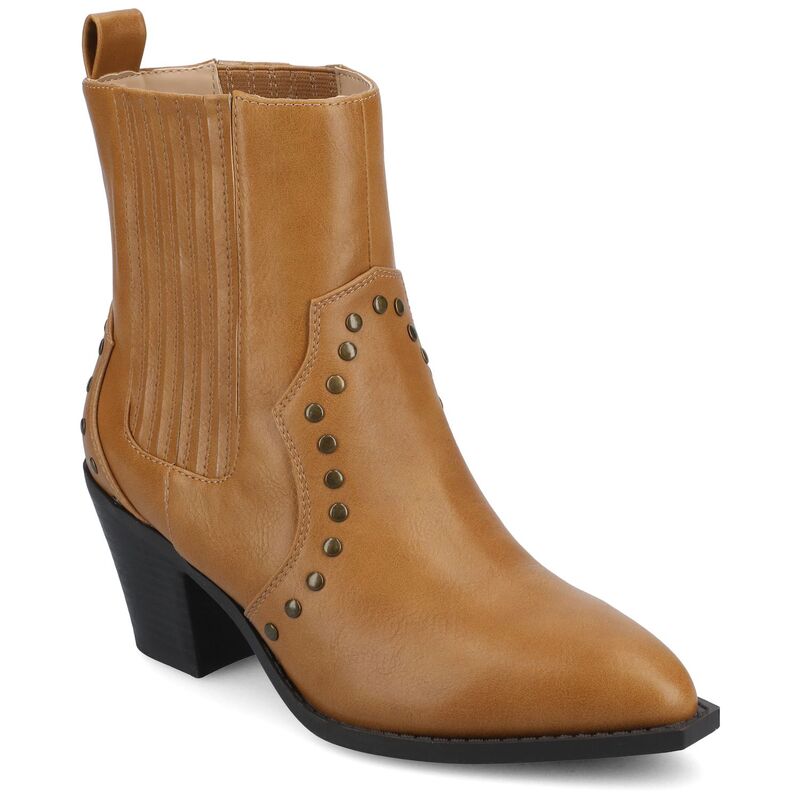 ジャーニー レディース シューズ ブーツ・レインブーツ アンクル Journee Braylee Comfort Studded Pointed Toe Women's Ankle Boots Tan タン 18,446円