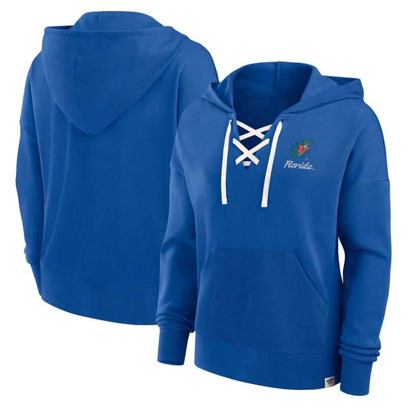 【送料無料】 ファナティクス レディース Tシャツ トップス Women's Fanatics Royal Florida Gators Heritage Original Script Lace-Up Pullover Hoodie Fld Blue