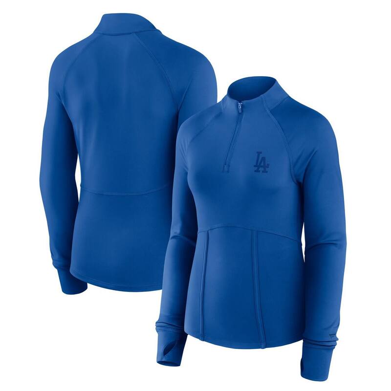 【送料無料】 ファナティクス レディース Tシャツ トップス Women's Fanatics Royal Los Angeles Dodgers Elements Raglan Tri-Blend Quarter-Zip Top Lad Blue