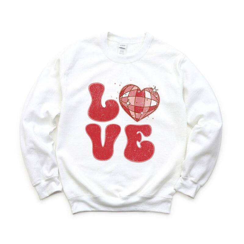 Simply Sage Market レディース トップス Tシャツ スウェット Simply Sage Market Love Disco Sweatshirt White ホワイト