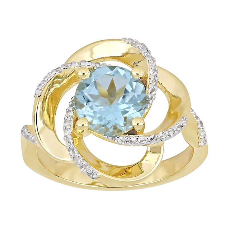 ステラ グレース レディース アクセサリー リング Stella Grace Gold Tone Sterling Silver Blue & White Topaz Swirl Ringold Tone ゴールド 58,080円