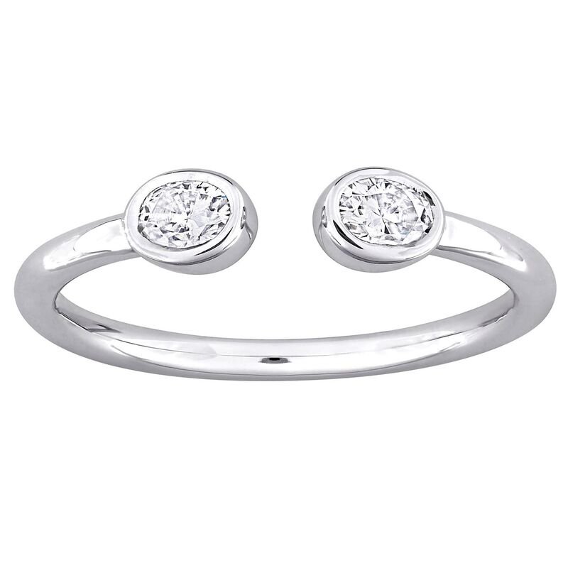 ステラ グレース レディース アクセサリー リング Stella Grace Sterling Silver 3/8 Carat.W. Created Moissanite Open Ring Sterling シルバー