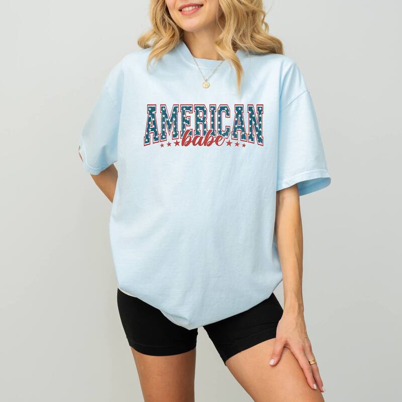 Simply Sage Market レディース トップス ティーシャツ Simply Sage Market American Babe Varsity Garment Dyed Tee Chambray サルヴィア Tシャツ・カットソー-トップス-レディースファッション