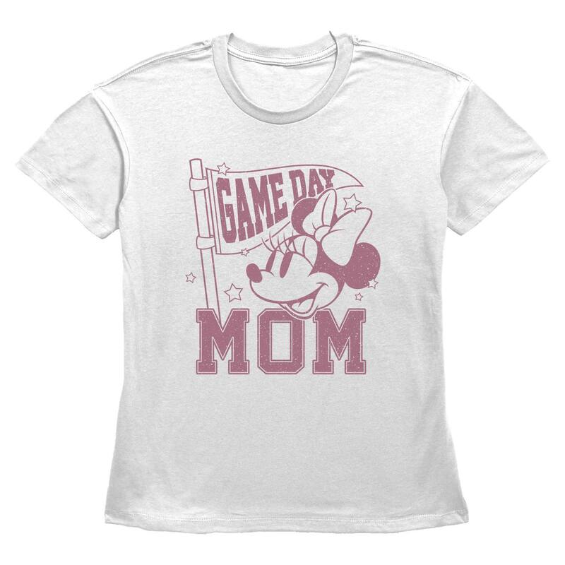 ディズニー レディース トップス Tシャツ グラフィック Disney's Minnie Mouse Game Day Mom Women's Graphic Tee White ホワイト