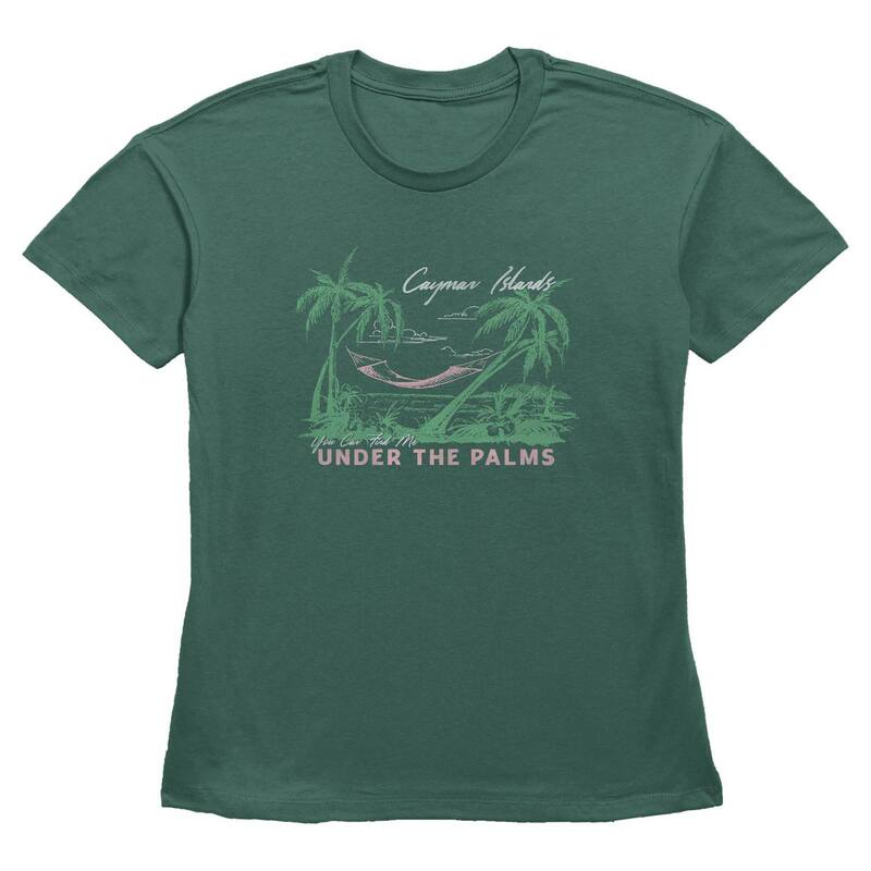 アンブランデッド レディース トップス Tシャツ グラフィック Unbranded Women's Cayman Islands Under The Palms Graphic Tee Pine