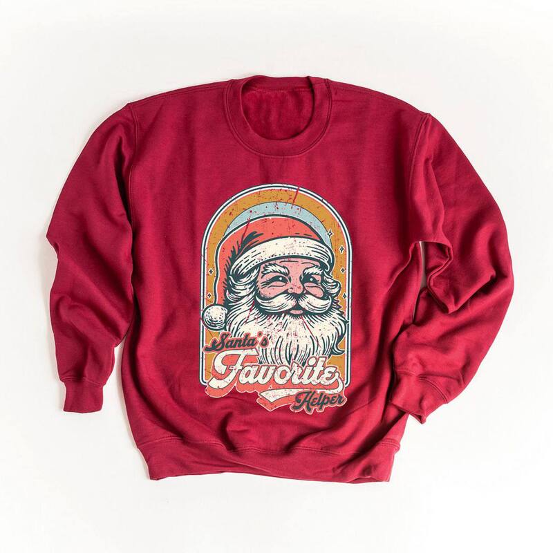 Simply Sage Market レディース トップス Tシャツ スウェット Simply Sage Market Santa's Favorite Helper Sweatshirt Cardinal