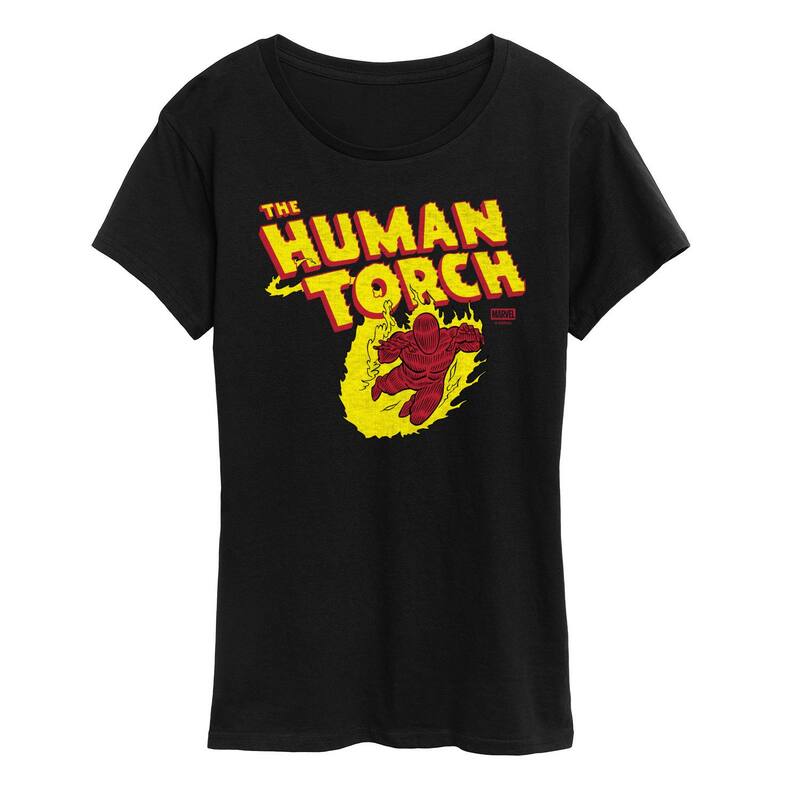 マーベル レディース トップス Tシャツ グラフィック Women's Marvel The Fantastic Four The Human Torch Graphic Tee Black ブラック