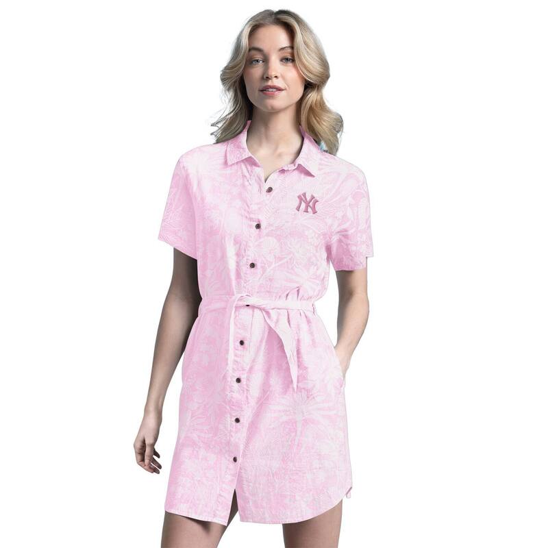 マルガリータビル レディース トップス ワンピース リネン Women'sMargaritaville Pink New York Yankees Palm Linen Dress Ynk Pink ピンク
