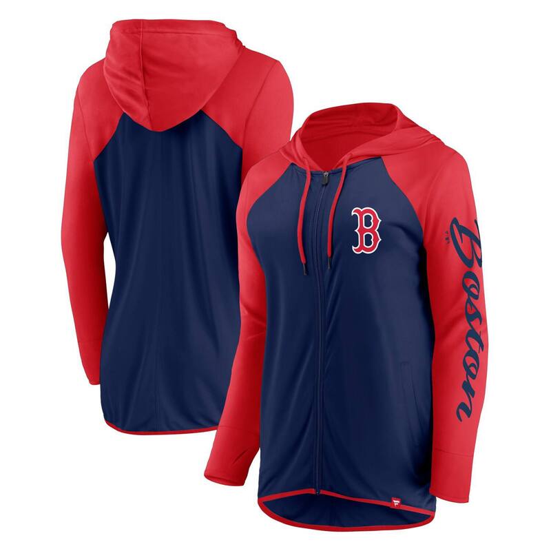 【貨物輸送無料】 ファナティクス レディース 上衣・上衣 アウター Women\u0027s Fanatics Navy/Red Boston Red Sox Script Sleeve Full-Zip Hoodie Rsx Navy