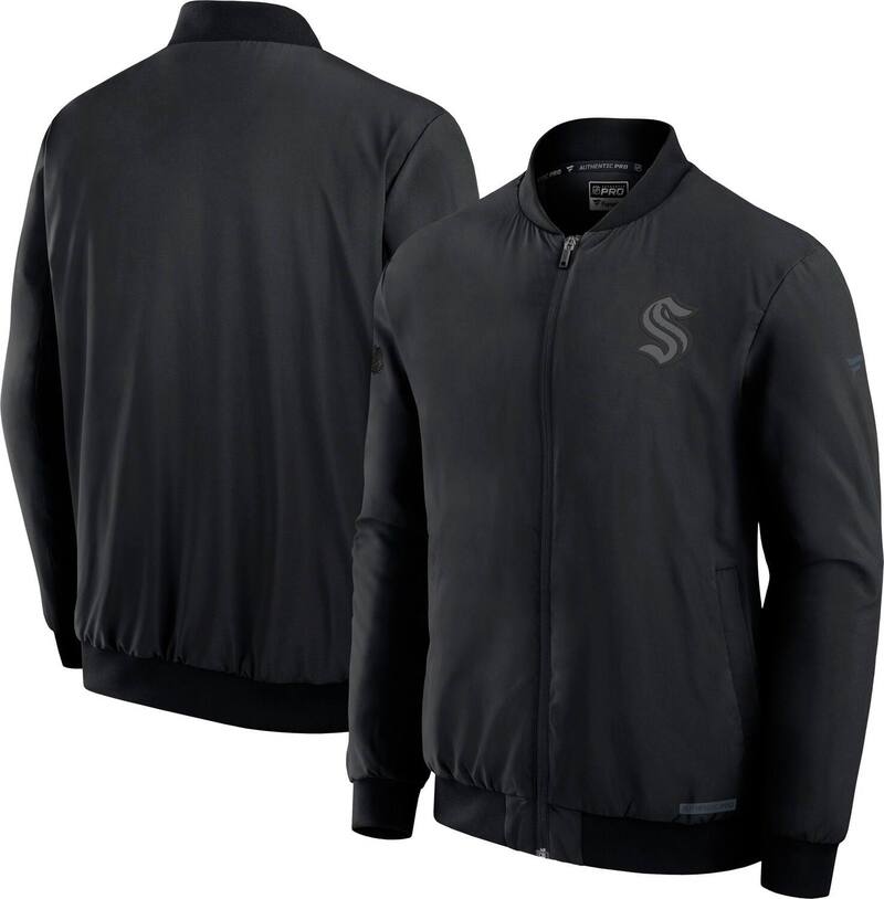 ファナティクス メンズ アウター ジャケット・ブルゾン Men's Fanatics Black Seattle Kraken Authentic Proad Full-Zip Bomber Jacket Krk Black ブラック