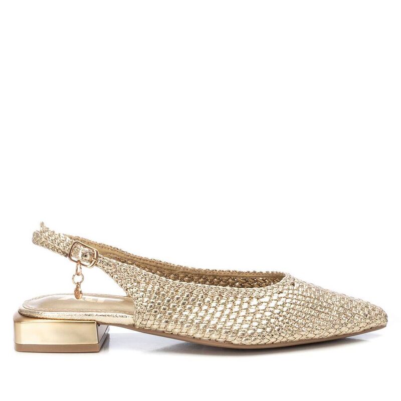 キシタイ レディース シューズ サンダル Women's Braided Slingback Flats By XTI 143794 Gold ゴールド