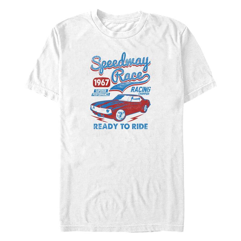 アニメキャラクター メンズ トップス Tシャツ トール グラフィック Licensed Character Big & Tall Speedway Race 1967 Ready To Ride Americana Graphic Tee White ホワイト