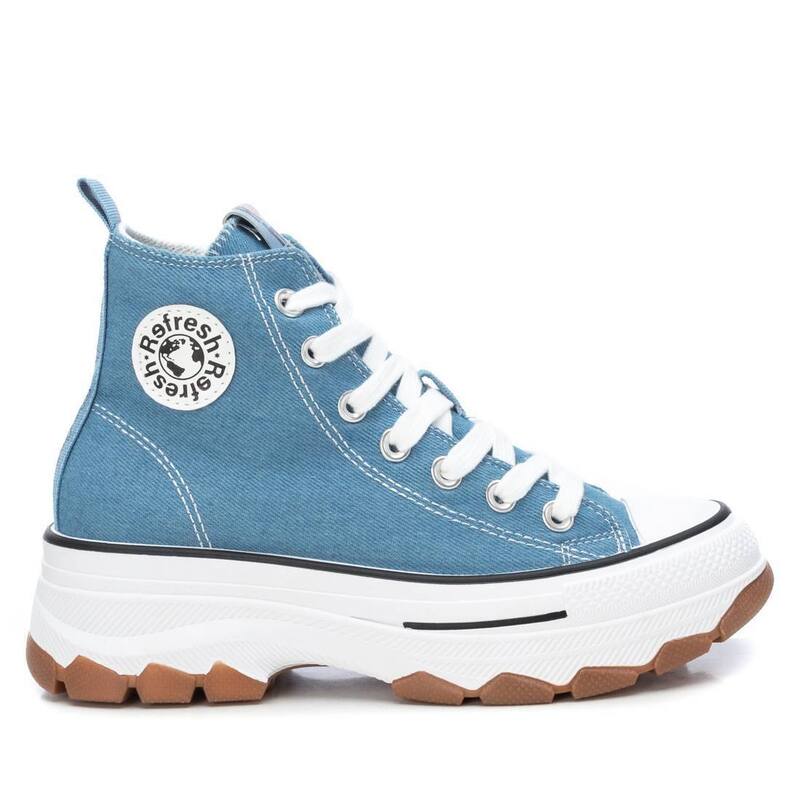 リフレッシュ レディース シューズ スニーカー Refresh Women\'s Canvas High-Top Sneakers By XTI Jeans