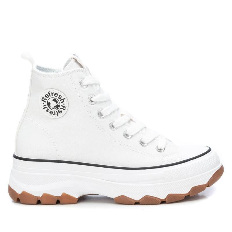 リフレッシュ レディース シューズ スニーカー Refresh Women\'s Canvas High-Top Sneakers By XTI White ホワイト