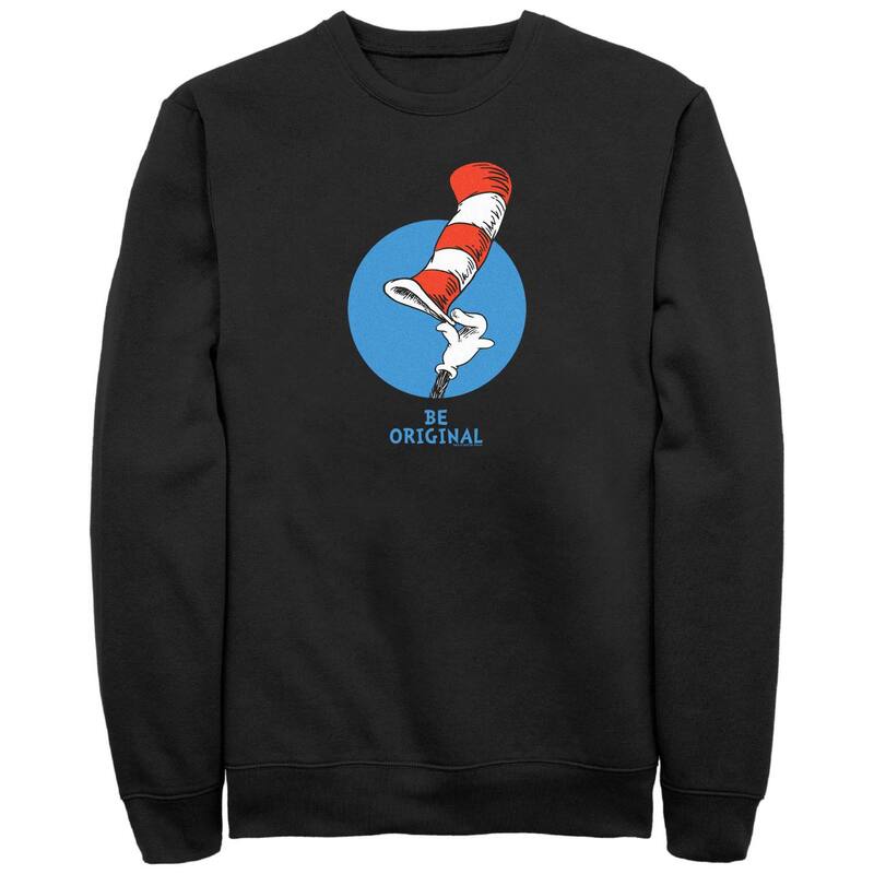 アニメ文字記号 メンズ トップス ティーシャツ トール フリース グラフィック Licensed Character Big \u0026 Tall Dr. Seuss Be Original Graphic Fleece Black 黒いこと メンズファッション-Tシャツ・カットソー