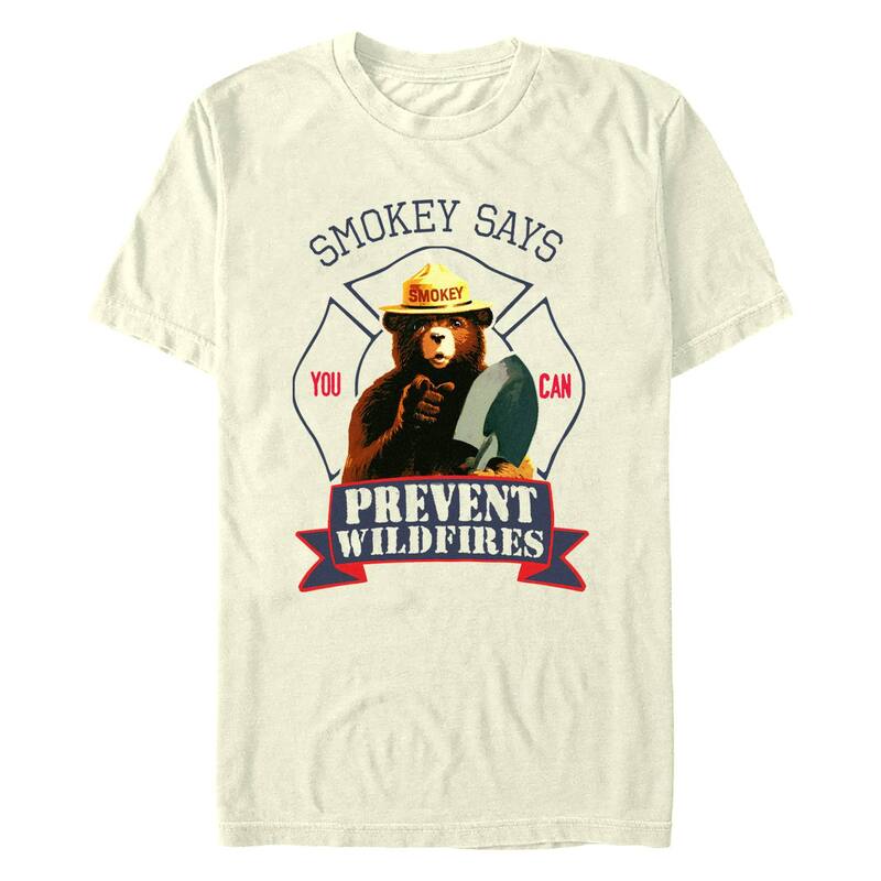 アニメ文字記号 メンズ トップス ティーシャツ グラフィック Licensed Character Men\u0027smokey The Bear Smokey Says You Can Prevent Wildfires Graphic Tee Natural