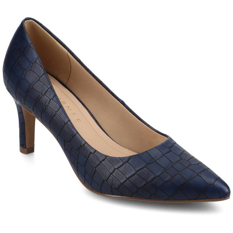 ジャーニー レディース シューズ パンプス ヒール Journee Scylee Slip-On Stiletto Pointed-Toe Higheel Shoes Croco Blue ブルー 16,906円