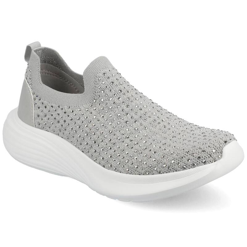 周遊 レディース シューズ スニーカー Journee Linnea Women\u0027s Casual Slip-On Sneakers Gray Bling 薄墨色