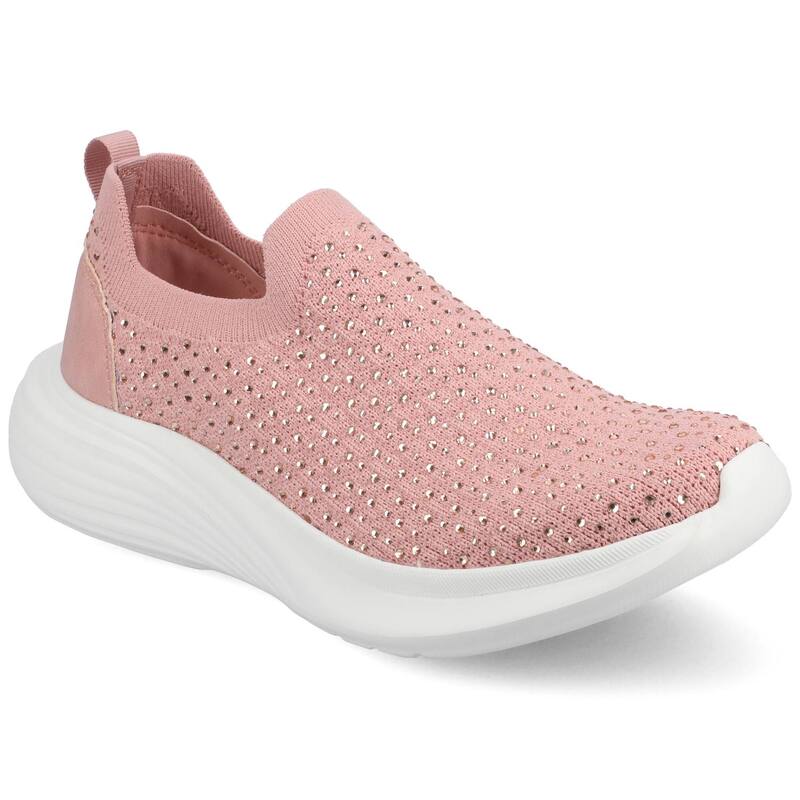 周遊 レディース シューズ スニーカー Journee Linnea Women\u0027s Casual Slip-On Sneakers Pink Bling サクラ色