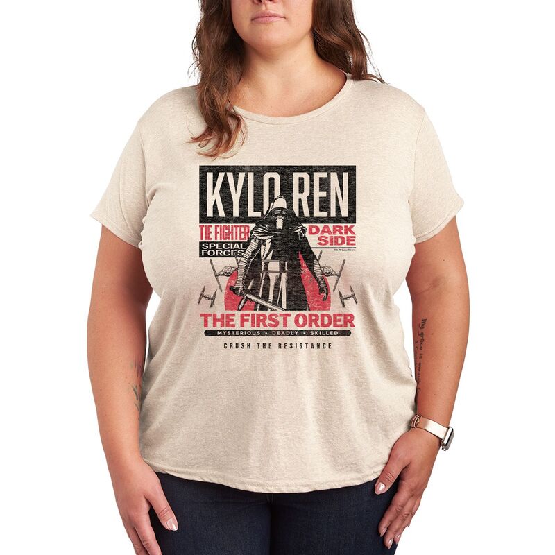 スター ウォーズ レディース トップス Tシャツ プラスサイズ グラフィック Plusize Star Wars Kylo Ren The First Order Graphic Tee Beige ベージュ