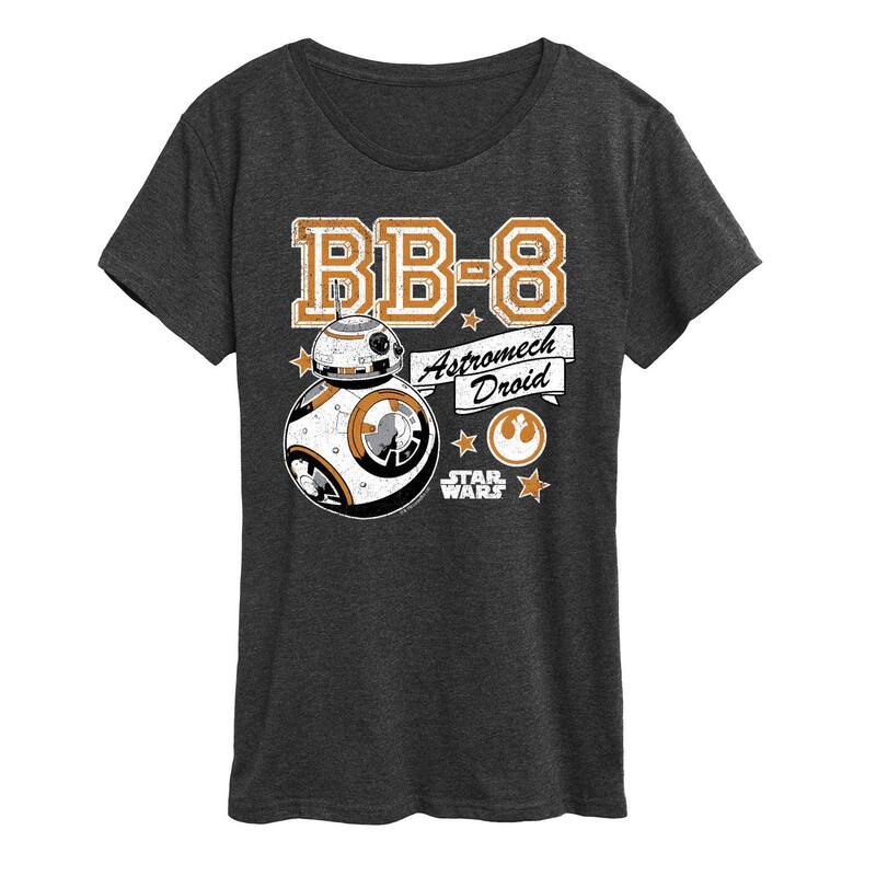 スター ウォーズ レディース トップス Tシャツ グラフィック Women'star Wars BB-8 Astromech Droid Graphic Tee Heather Charcoal チャコール
