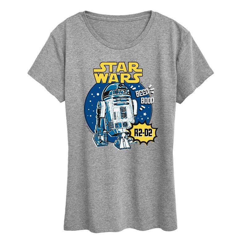 スター ウォーズ レディース トップス Tシャツ グラフィック Women'star Wars R2-D2 Comic Art Graphic Tee Heather Gray グレー