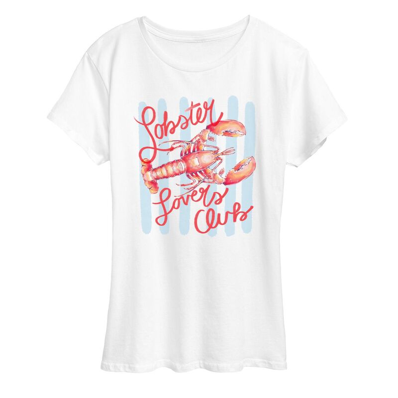 アニメキャラクター レディース トップス Tシャツ グラフィック Licensed Character Women's Lobster Lovers Club Graphic Tee White ホワイト