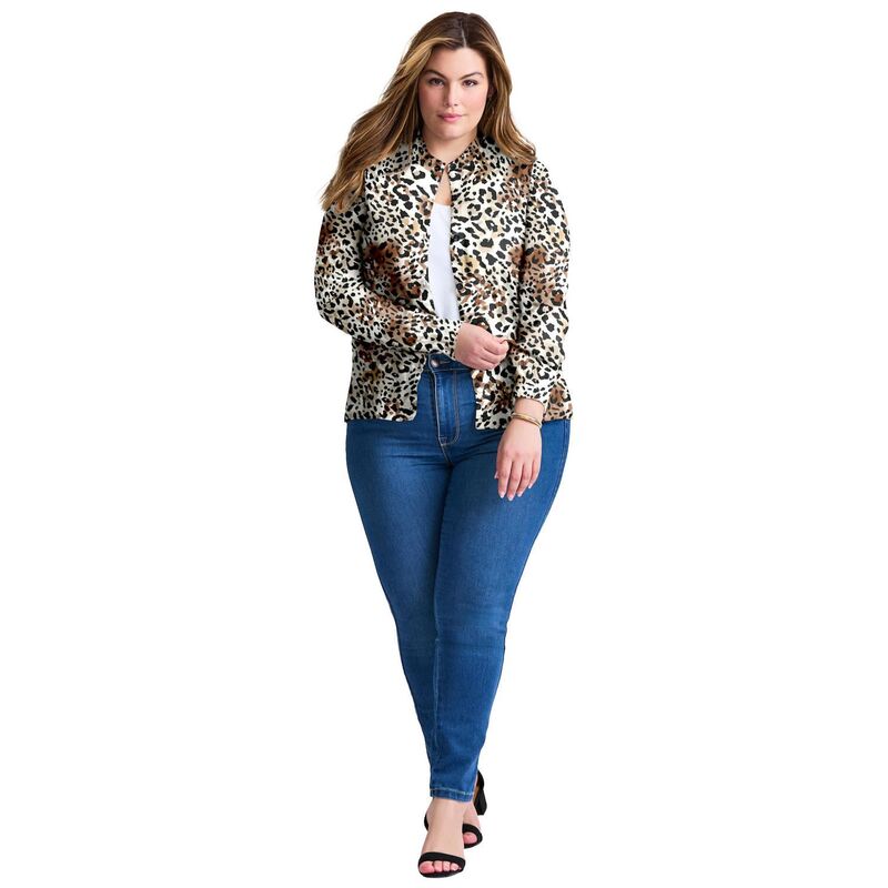 アベニュー レディース アウター ニット・セーター プラスサイズ カーディガン Avenue Women's Plusize Signature Fine Gauge Cardiganeutral Tie Dye Animal アニマル