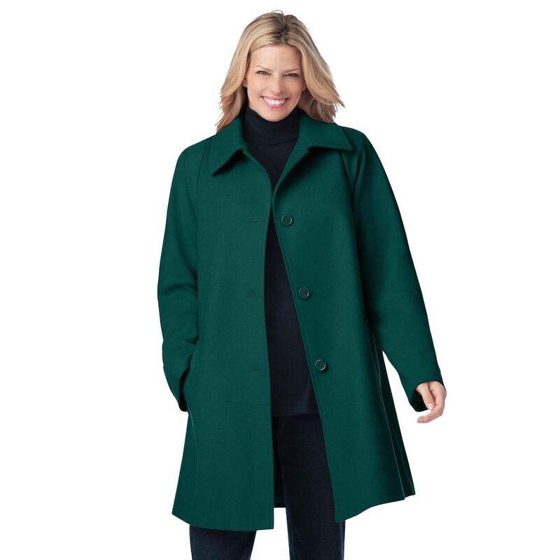 ウーマン ウィズイン レディース アウター ジャケット・ブルゾン A ライン プラスサイズ ウール コート Woman Within Plusize Wool-Blend Classic A-Line Coat Emerald Green グリーン