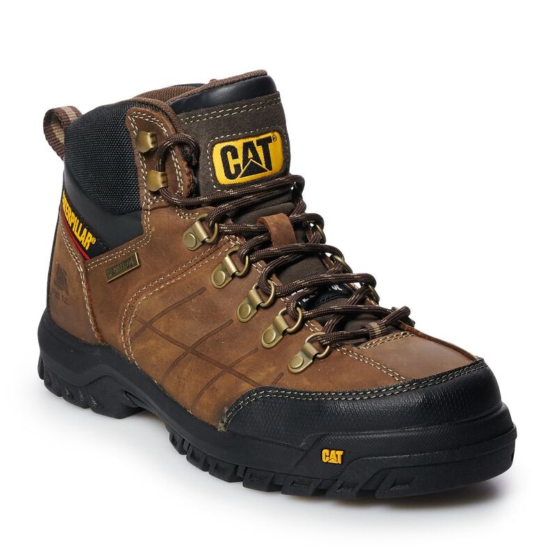 キャタピラー メンズ シューズ ブーツ・レインブーツ Tシャツ Caterpillar Threshold Men's Waterproof Steel Toe Work Boots Brown ブラウン｜ReVida 店