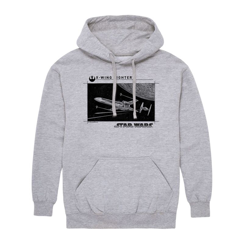 スター ウォーズ メンズ トップス Tシャツ フリース パーカー Men'star Wars X-Wing Fighter Fleece Pullover Hoodie Athletic Heather ヘザー