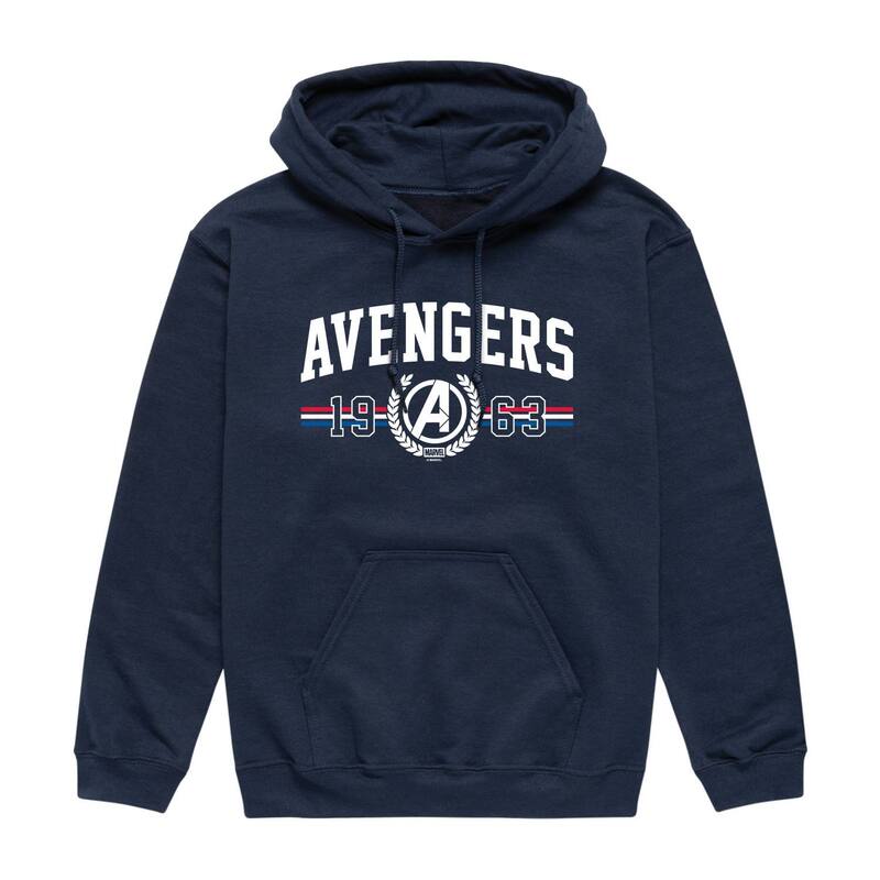 マーベル メンズ トップス Tシャツ フリース パーカー Men's Marvel The Avengers Collegiatest. 1963 Fleece Pullover Hoodie Navy ネイビー