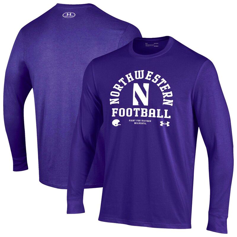 アンダーアーマー メンズ トップス Tシャツ コットン Men's Under Armour Purple Northwestern Wildcats 2025 Sideline Football Performance Cotton Long Sleeve T-Shirt Nwt Purple パープル