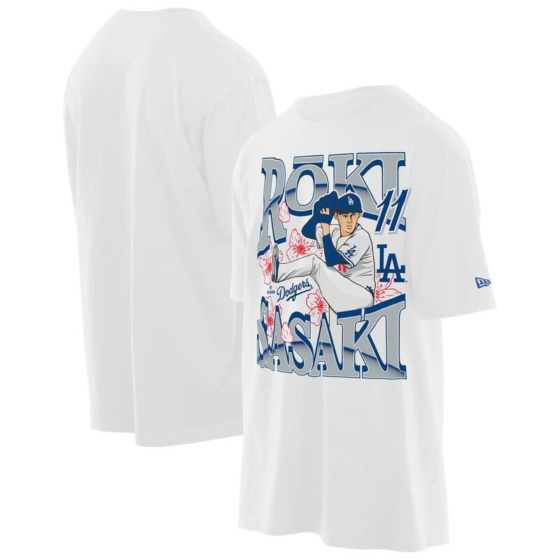 ニューエラ メンズ トップス Tシャツ Men's New Era Roki Sasaki White Los Angeles Dodgers Player T-Shirt Lad White ホワイト