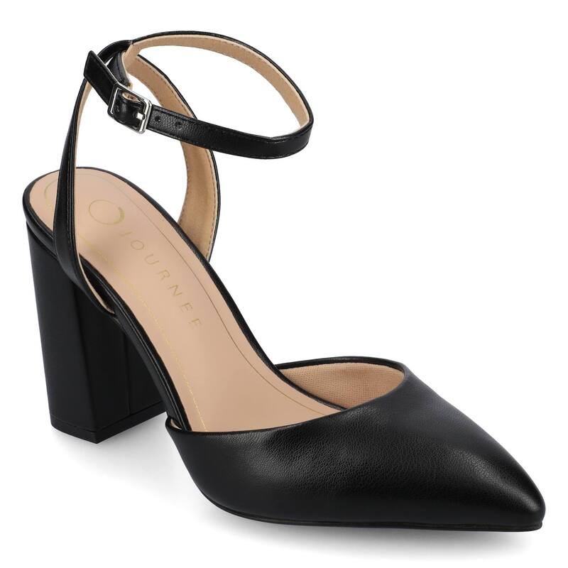 ジャーニー レディース シューズ パンプス ヒール Journee Tyyra Women's Heels Black Pu ブラック