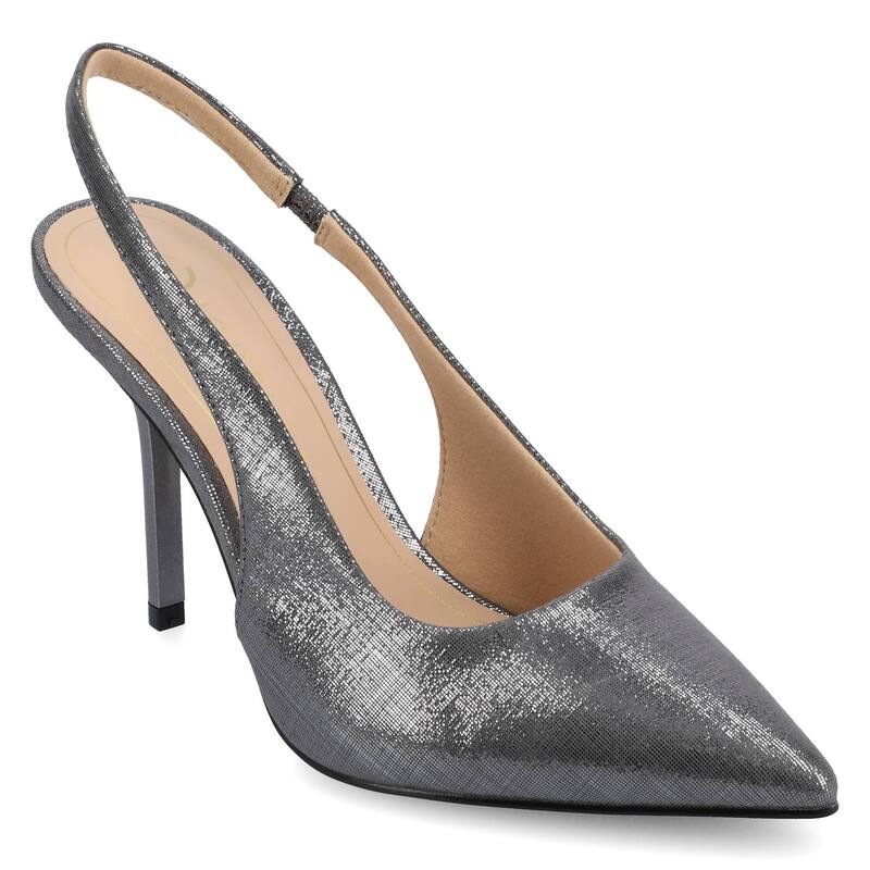 ジャーニー レディース シューズ パンプス ヒール Journee Tru Comfort Foam Elenney Women'slingback Heels Pewter ピューター