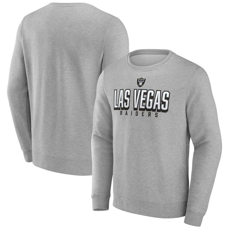 【送料無料】 ファナティクス メンズ Tシャツ トップス Men's Fanatics Heather Gray Las Vegas Raiders Bold Move Pullover Sweatshirt Lvr Grey