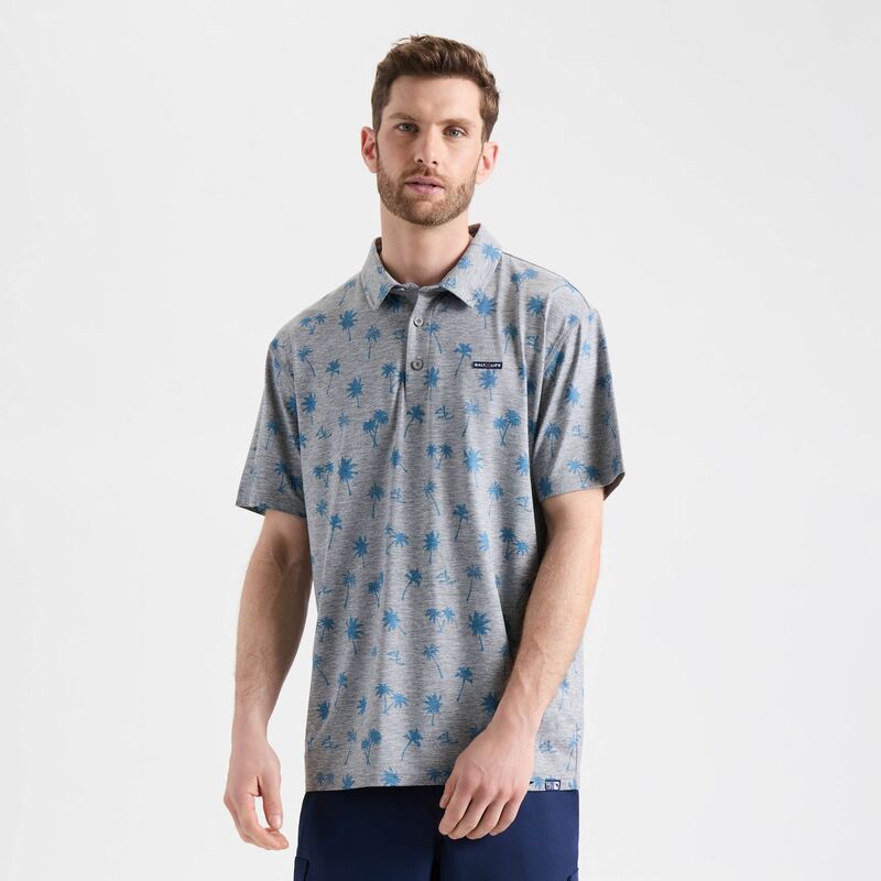 ソルトライフ メンズ トップス Tシャツ ポロシャツ プリント Men'salt Life Printed Short Sleeve Performance Polo Shirt Sleet Grey Heather グレー