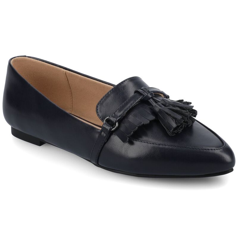 ジャーニー レディース シューズ サンダル ローファー Journee Jannah Women's Pointed Toe Tasseloafer Flats In Regular & Wide Width Navy ネイビー