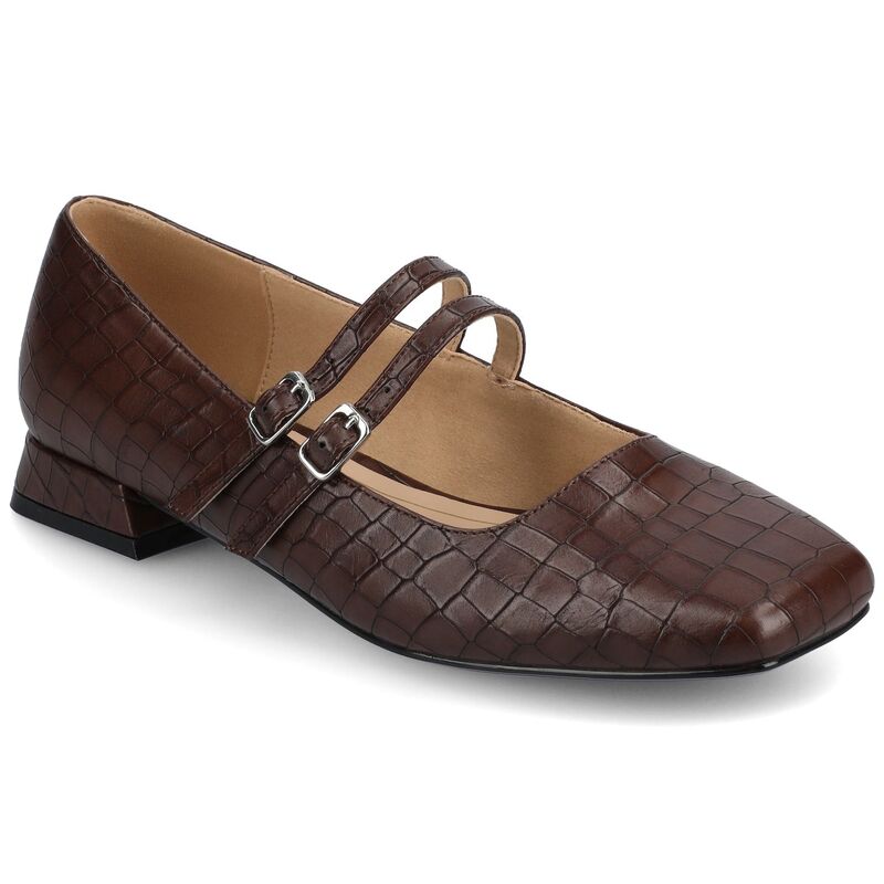 ジャーニー レディース シューズ サンダル Journee Gredah Double Buckle Women's Mary Jane Dress Flats Croco Brown ブラウン|ReVida 店