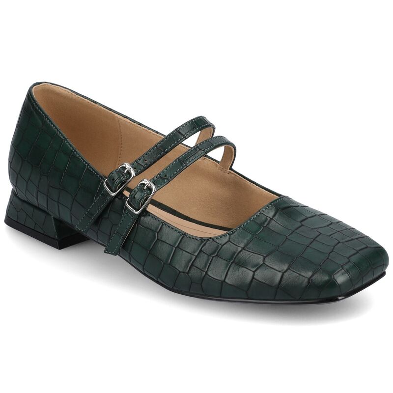 ジャーニー レディース シューズ サンダル Journee Gredah Double Buckle Women's Mary Jane Dress Flats Croco Green グリーン