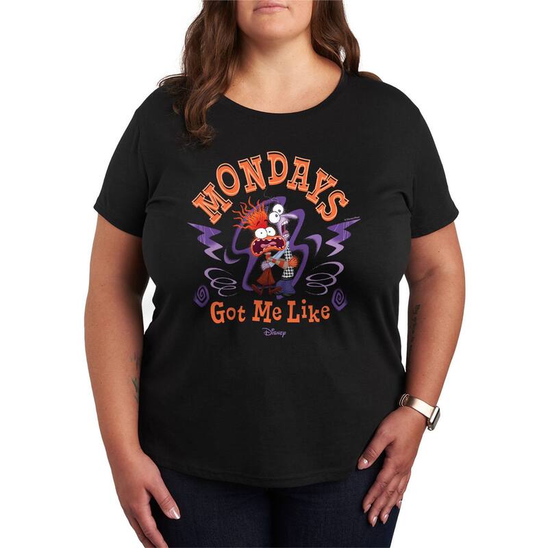 ディズニー レディース トップス Tシャツ プラスサイズ グラフィック Disney / Pixar's Inside Out 2 Plusize Mondays Got Me Like Graphic Tee Black ブラック