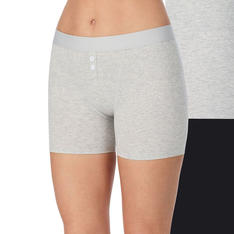 エスオー レディース アンダー御召しもの ズボン下 綿織物 Juniors\u0027 SO Cotton Spandex 2-Pack Boxer Underwear Heather Gray Black 黒いこと