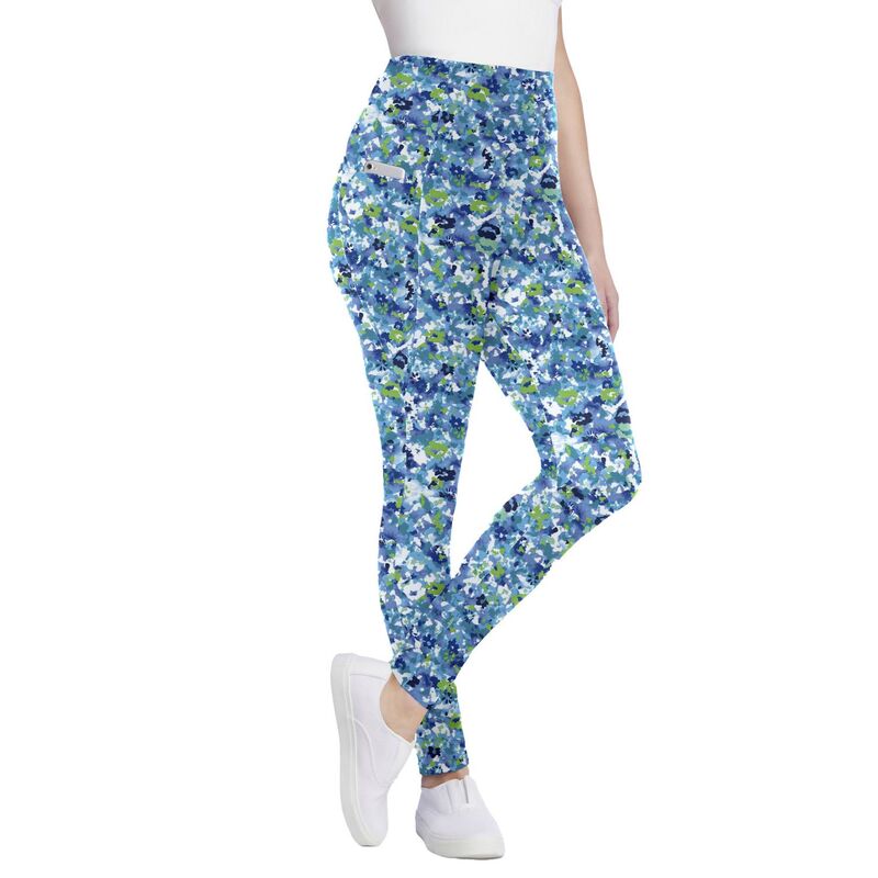 ウーマン ウィズイン レディース ボトムス カジュアルパンツ プラスサイズ プリント コットン Woman Within Plusize Stretch Cotton Printed Pocket Legging Paradise Blue Abstract ブルー|ReVida 店