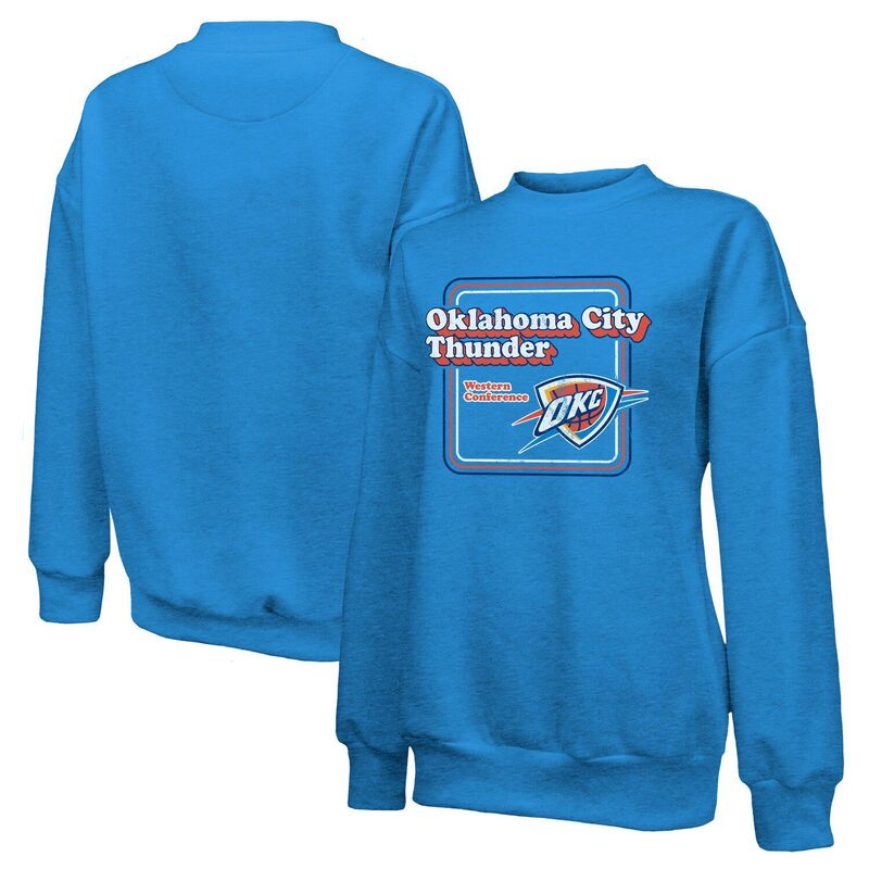 マジェスティック レディース トップス Tシャツ スウェット Women's Majestic Threads Blue Oklahoma City Thunder Classic Tri-Blend Pullover Sweatshirt Okt Blue ブルー 17,005円