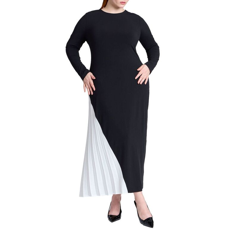 エロクイ レディース トップス 衣装 付け加える大いさ マキシ ELOQUII Women\u0027s Plusize Maxi Dress With Pleat Black Onyx 黒いこと レディースファッション-ワンピース