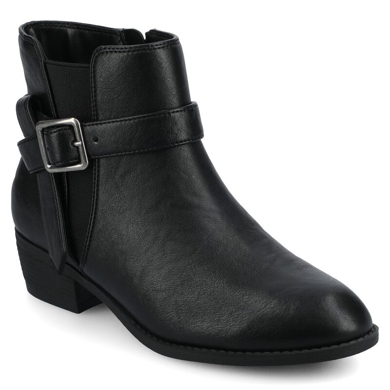 ジャーニー レディース シューズ ブーツ・レインブーツ アンクル ヒール Journee Devina Women's Almond Toe Block Heel Ankle Boots In Regular & Wide Width Black ブラック