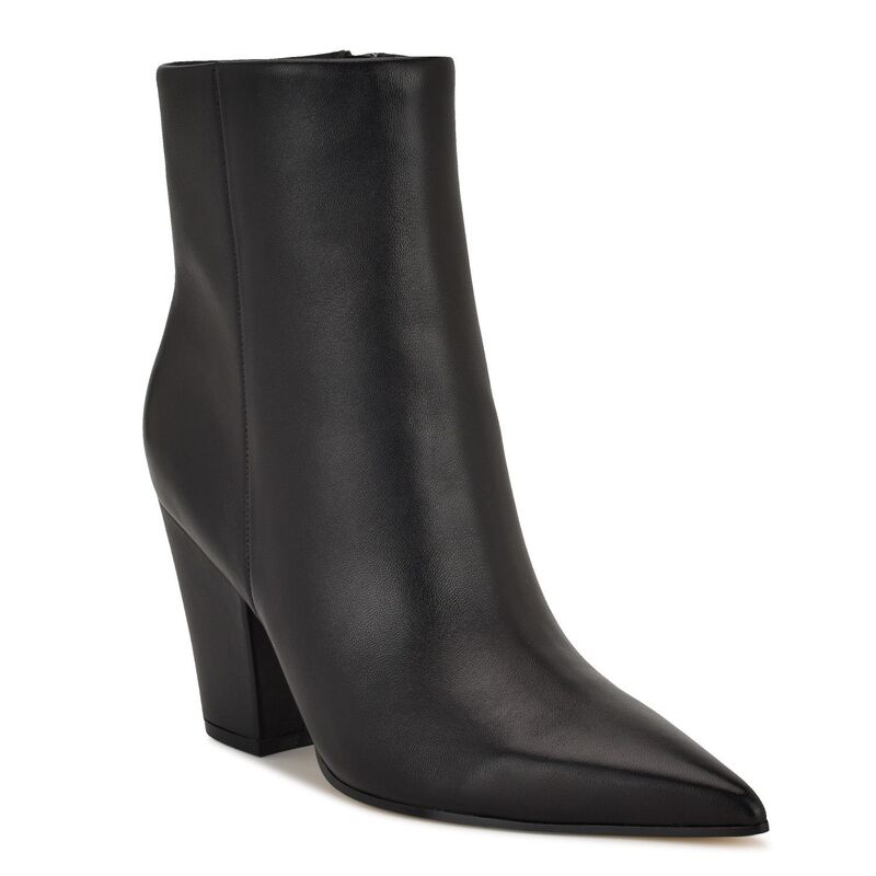 ナインウェスト レディース シューズ ブーツ・レインブーツ アンクル ヒール Nine West Ariza Women's Block Heel Ankle Boots Black Leather ブラック