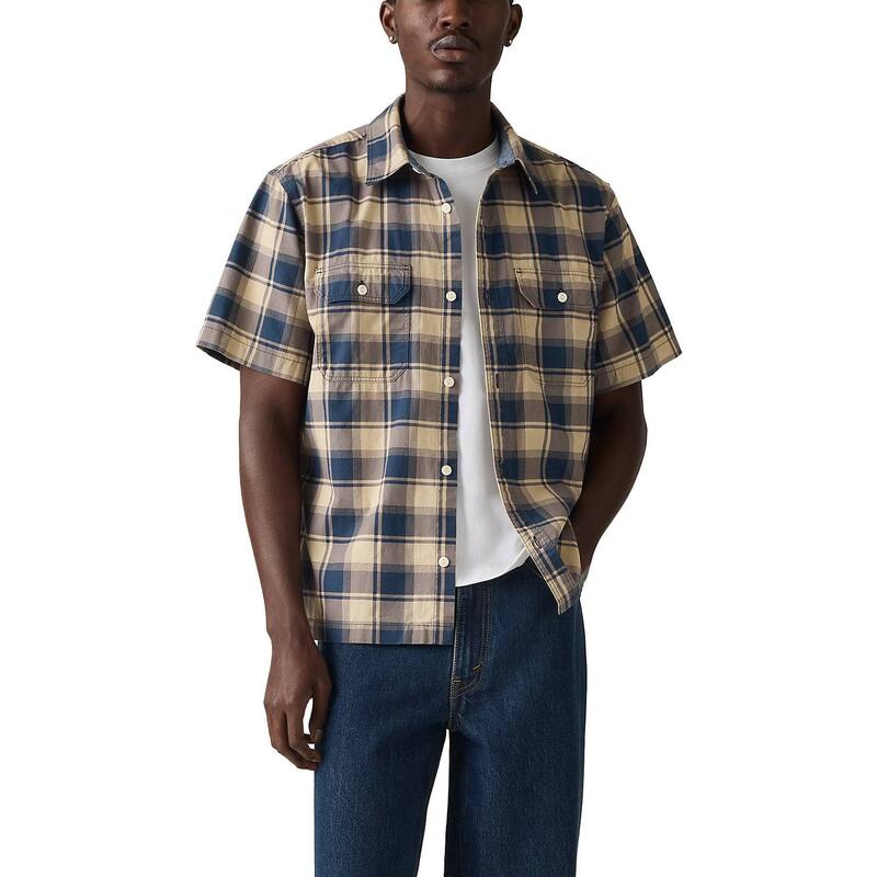 リーバイス メンズ トップス Tシャツ 半袖 Men's Levi'short-Sleeve Dalton Workwear Shirt Plaid チェック