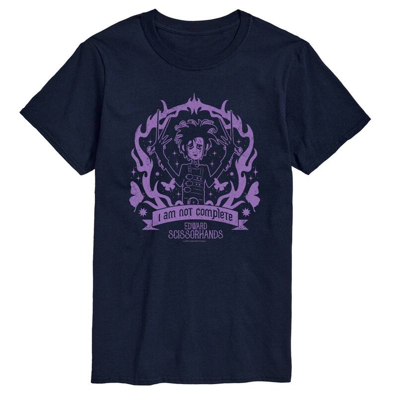 アニメキャラクター メンズ トップス Tシャツ トール グラフィック Licensed Character Big & Tall Edward Scissorhands I Am Not Complete Graphic Tee Navy ネイビー